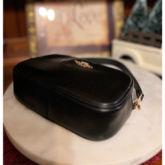 Coach Jamie Wristlet/clutch In Gold/Black Refined pebble leather NWOT - Picture 11 of 14